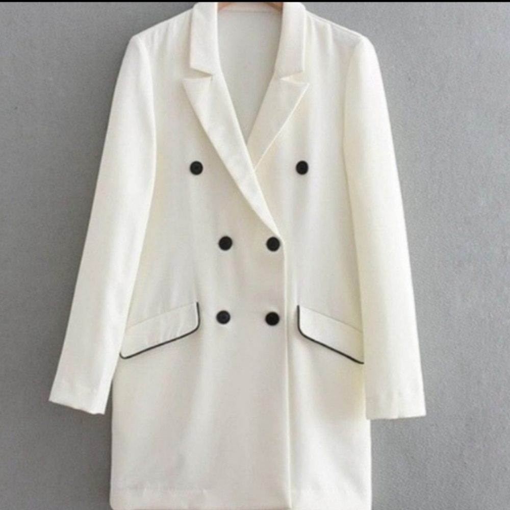 Zara Jacket/Dress Ivory DBL breasted  L